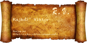 Rajkó Viktor névjegykártya